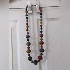 Unique colorful paper bead necklace from Africa